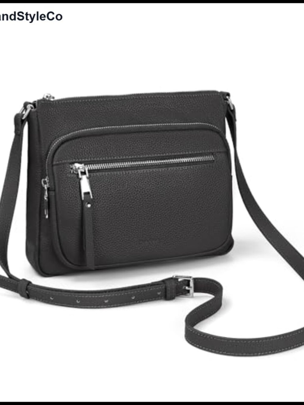 Genuine Leather Anti Theft Crossbody Bag with RFID Blocking, Adjustable Strap,
